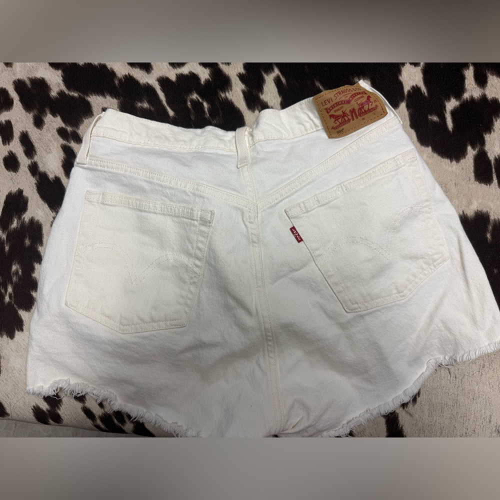 Levi's 501 White Denim Cutoff Shorts